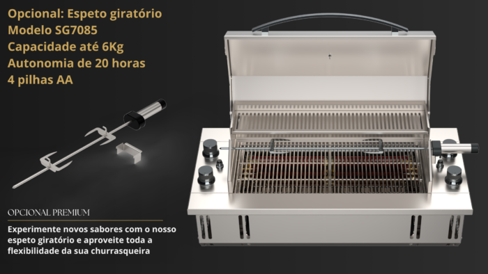 Churrasqueira a Gás com 4 Queimadores e Tampa - Linha Eleganza - Imagem 2