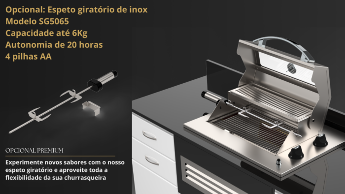 Churrasqueira a Gás com 2 Queimadores e Tampa com Visor de vidro - Linha Economica - Imagem 2